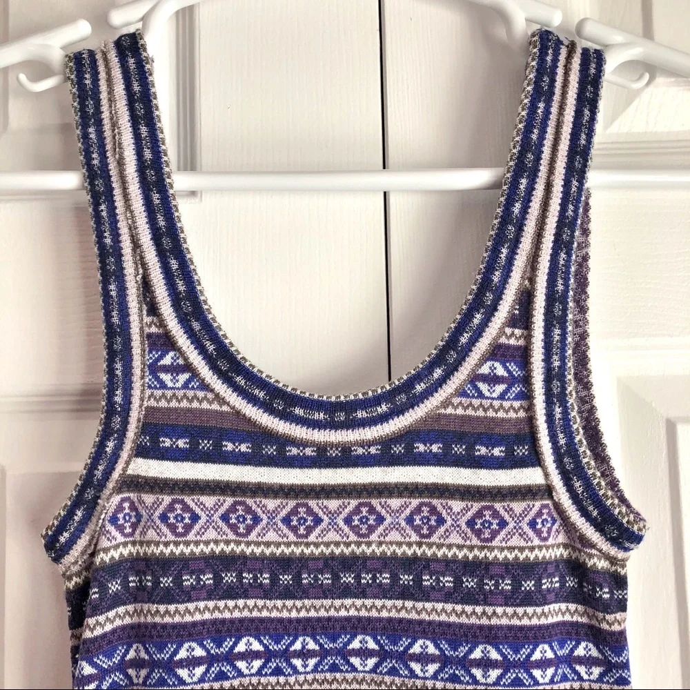 Free People Blue Boho Wool Blend Sleeveless Sweater Dress Size XS